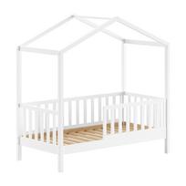 Baltos spalvos naminė iš pušies masyvo vaikiška lova su lovos grotelėmis 70x140 cm DALLAS – Vipack