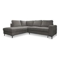 Iš kordinio velveto sulankstoma kampinė sofa pilkos spalvos (su kairiuoju kampu) Lofty Lilly – Miuform