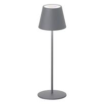 Pilkos spalvos šviesos diodų reguliuojamo apšvietimo stalinė lempa su judesio jutikliu ir metaliniu gaubtu (aukštis 38 cm) Consenza - Fischer & Honsel