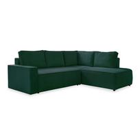 Iš kordinio velveto sulankstoma kampinė sofa tamsiai žalios spalvos (su dešiniuoju kampu) Brave Dave – Miuform