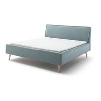 Mėlynos spalvos/pilkos spalvos dvigulė lova audiniu dengta be grotelių 180x200 cm Frieda – Meise Möbel