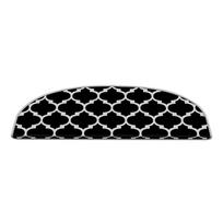 Laiptų kilimėlių rinkiniai juodos ir baltos spalvos 16 vnt. 20x65 cm Madalyon – Vitaus