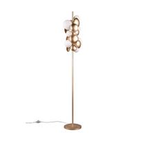 Pastatomas šviestuvas baltos spalvos/auksinės spalvos (aukštis 155 cm) su stiklo gaubtu Bubble – Trio Select