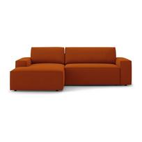 Sulankstoma kampinė sofa raudonos plytų spalvos (su kairiuoju kampu) Jodie – Micadoni Home