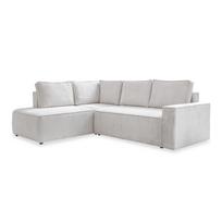 Iš kordinio velveto sulankstoma kampinė sofa baltos spalvos (su kairiuoju kampu) Brave Dave – Miuform