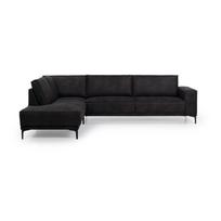 Iš dirbtinės odos kampinė sofa antracito spalvos (su kairiuoju kampu) Copenhagen – Scandic