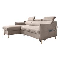 Sulankstoma kampinė sofa smėlio spalvos (su kairiuoju kampu) Sweet Harmony – Miuform