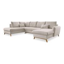 Smėlio spalvos sofa-lova U formos Miuform Scandic Lagom, kairysis kampas