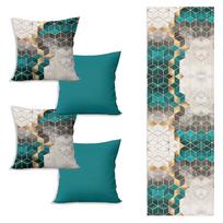 Stalo takelis ir 4 pagalvių užvalkalų rinkinys Optic - Minimalist Cushion Covers