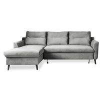 Šviesiai pilka aksominė kampinė sofa Miuform Stylish Tent, kairysis kampas