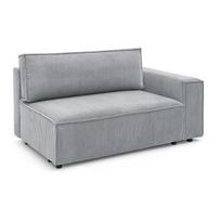 Modulinė sofa šviesiai pilkos spalvos iš kordinio velveto (su dešiniuoju kampu) Nihad modular – Bobochic Paris