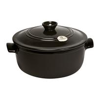 Juodas apvalus puodas su dangteliu Emile Henry, ⌀ 27 cm