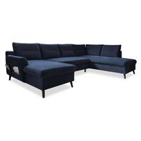 Tamsiai mėlyna U formos sofa-lova Miuform Stylish Tent, dešinysis kampas
