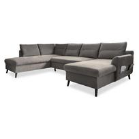 Tamsiai pilka velvetinė U formos sofa-lova Miuform Stylish Stan, kairysis kampas