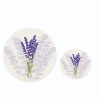 Vonios kilimėliai violetinės spalvos/smėlio spalvos 2 vnt. ø 100 cm – Mila Home