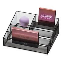 Matinis juodas vonios kambario kosmetikos organizatorius, pagamintas iš perdirbto plastiko Nail Station - iDesign