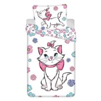 Baltos spalvos iš medvilnės viengulė vaikiška patalynė 140x200 cm Marie Cat "Floral" – Jerry Fabrics