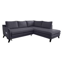 Tamsiai pilkos spalvos kampinė sofa-lova Miuform Charming Charlie L, dešinysis kampas