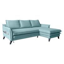 Šviesiai mėlyna sofa-lova Miuform Charming Charlie, dešinysis kampas