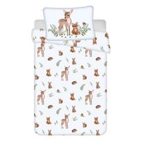 Baltos spalvos/rudos spalvos iš medvilnės vaikiška patalynė vaikiškai lovai 100x135 cm Forest Animals – Jerry Fabrics