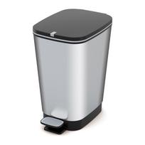 Sidabrinės spalvos iš plastiko šiukšliadėžė su pedalu 25 l Chic Bin – KIS