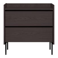Aukšta šoninė spintelė juodos spalvos iš ąžuolo 80x82 cm Wrap – Bonami Selection