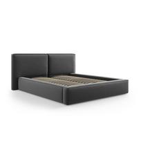 Iš aksomo dvigulė lova tamsiai pilkos spalvos audiniu dengta su sandėliavimo vieta su lovos grotelėmis 180x200 cm Arendal – Cosmopolitan Design