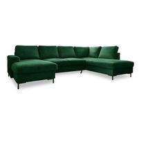 Iš kordinio velveto sulankstoma kampinė sofa tamsiai žalios spalvos (su dešiniuoju kampu) Lofty Lilly – Miuform