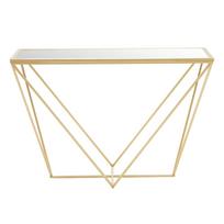 Konsolinis staliukas auksinės spalvos su stikliniu stalviršiu 40x120 cm Farran – Premier Housewares