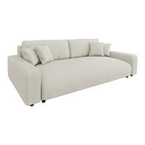 Kreminės spalvos iš kordinio velveto sulankstoma/su sandėliavimo vieta sofa 234 cm Sara – Ropez