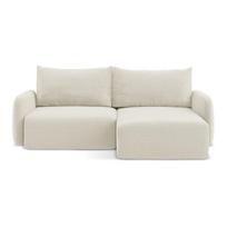 Kreminės spalvos sulankstoma/su sandėliavimo vieta kampinė sofa (su dešiniuoju kampu) Kalena – Makamii
