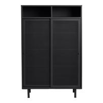 Iš metalo spintelė juodos spalvos su stumdomomis durimis 90x140x40 cm Veep – Unique Furniture