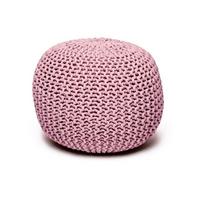 Rožinės spalvos struktūrinio pynimo pufas Jagger – Bonami Essentials