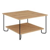 Kavos staliukas natūralios spalvos su ąžuolo dekoro stalviršiu 80x80 cm Tonka – Marckeric