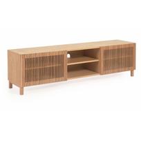 TV spintelė natūralios spalvos iš ąžuolo 180x50 cm Beyla – Kave Home