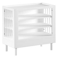 Baltos spalvos iš buko masyvo su vystymo stalu vaikiška šoninė spintelė 100x95x55 cm Forrest – Vipack