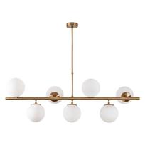Baltos spalvos/žalvario spalvos kabantis šviestuvas su stiklo gaubtu Fazli – Opviq lights