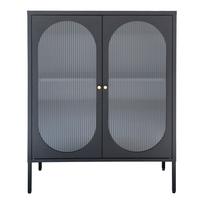 Iš metalo vitrina juodos spalvos 90x110 cm Adelaide – House Nordic