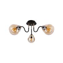 Juodos ir aukso spalvos lubinis šviestuvas su stikliniu gaubtu Unica - Candellux Lighting