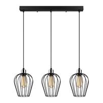 Juodas pakabinamas šviestuvas 3 lemputėms Opviq lights Tel Long