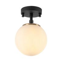 Juodos ir baltos spalvos lubinis šviestuvas ø 15 cm su stiklo gaubtu Atmaca – Opviq lights