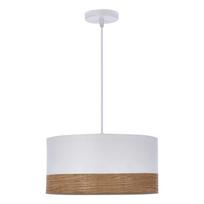 Kabantis šviestuvas baltos spalvos ø 30 cm su tekstiliniu gaubtu/iš faneros Bianco – Candellux Lighting