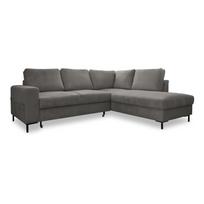 Iš kordinio velveto sulankstoma kampinė sofa pilkos spalvos (su dešiniuoju kampu) Lofty Lilly – Miuform