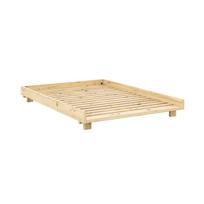 Iš pušies masyvo dvigulė lova natūralios spalvos su lovos grotelėmis 140x200 cm Social Bed – Karup Design