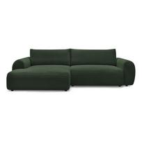Iš kordinio velveto sulankstoma kampinė sofa tamsiai žalios spalvos (su kairiuoju kampu) Lucien – Bobochic Paris
