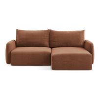 Raudonos plytų spalvos sulankstoma/su sandėliavimo vieta kampinė sofa (su dešiniuoju kampu) Kalena – Makamii