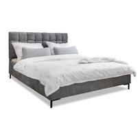 Dvigulė lova pilkos spalvos audiniu dengta su lovos grotelėmis 180x200 cm Eve – Miuform