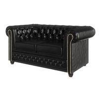 Juoda dirbtinės odos sofa 148 cm York - Ropez