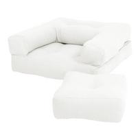 Vaikiškas sulankstomas fotelis su taburete Karup Design Mini Cube Creamy