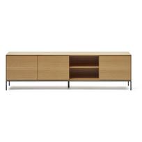 TV spintelė natūralios spalvos iš ąžuolo 195x55 cm Vedrana – Kave Home